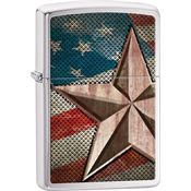 Zippo 28653 Retro Star Brushed Chrome Lighter with An Unconditional Lifetime Guarantee