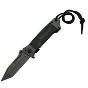 China Made 300284BK Assisted Opening Tanto Point Linerlock Folding Pocket Knife with Black G-10 Handles