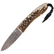 Lion Steel T8800DCE Opera Damascus Stag Lockback Folding Pocket Knife