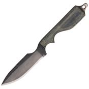 Anza AZSWAT Swat Fixed Blade Knife with Fingergrooved Black Micarta Handle