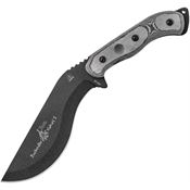 TOPS KUK01 Bushcrafter High Carbon Steel Kukri Fixed Blade Knife with Black Linen Micarta Handles