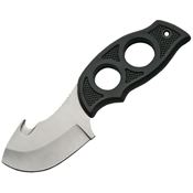 China Made 211184 Guthook Hunter Fixed Blade Knife with Fingergrooved Black Rubberized Handle