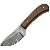 Damascus 1080WN Skinner Fixed Damascus Steel Blade Knife with Walnut Handles