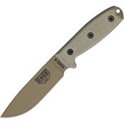 ESEE 4PMBDE Model 4 Fixed Blade Knife with OD Green Canvas Micarta Handles