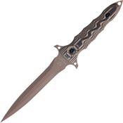 Fox X508 Modras Dagger Fixed Blade Knife with Grooved Black and Coyote Tan G-10 Handles