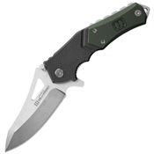 Lansky 7786 Responder X9 Linerlock Folding Pocket Stainless Blade Knife with Black and Green G-10 Handles