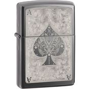 Zippo 28323 Zippo Ace Filigree Black Ice Polished with Chrome Finish
