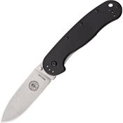 ESEE 1301 Avispa Black Handle Satin Framelock Folding Pocket Knife