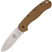 ESEE 1301CB Avispa Coyote Brown Satin Framelock Folding Pocket Knife