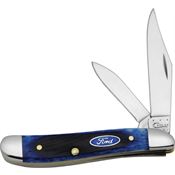 Case 14306 Ford Peanut Folding Pocket Knife with Blue Sawcut Bone Handle