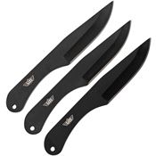 Uzi KTRW004 Throwing Fixed Blade Knife with Black Stainless Construction - Three Piece Set