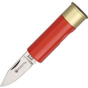 Beretta 70RD Shotgun Shell Knife Red Folding Knife with Composition Ribbed Housing