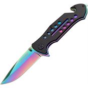 Tac Force 509 Assisted Opening Clip Point Blade Linerlock Folding Pocket Knife with Black Aluminum Handles