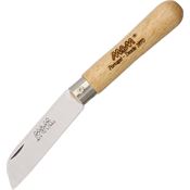 MAM 2B Small Folder Sheepsfoot Blade Knife with Brown Beechwood Handle