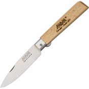 MAM AB Medium Linerlock Drop Point Knife with Brown Beechwood Handle