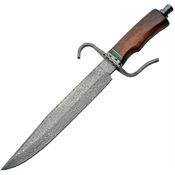 Damascus 1106 Bowie Fixed Damascus Steel Blade Knife with Rosewood Handles