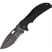 MTech XA817SW Ballistic Stonewash Part Serrated Linerlock Folding Pocket Knife