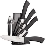 Benchmark 061 Ceramic Kitchen Knife Set with Black Contoured Rubber Handle