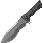 Schrade F28 Little Ricky Fixed DARK Gray Finish Blade Knife with Textured Black Rubber Handles