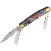 Hen & Rooster 303STAR Small Stockman Folding Knife with Star Spangled Banner Corelon Handle