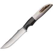 Anza 711E Anza Fixed Blade Knife with Black Canvas Micarta Bolster Elk Handle