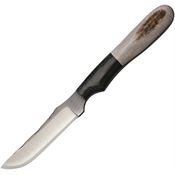 Anza NKE Fixed Skinner Blade Knife with Black Canvas Micarta Bolster Elk Handle