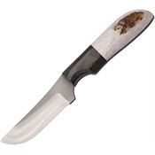 Anza WK3E 2-3/4 Inch Skinner Fixed Blade Knife with Elk Handle with Black Micarta Bolster