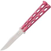 Bear & Son 114PK Butterfly Folding Pocket Knife with Pink Epoxy Coated Handle