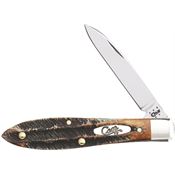 Case 65308 Tear Drop Jack Folding Pocket Knife with 6.5 Jigged Burnt Bonestag Handle