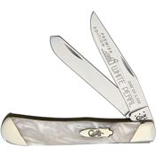 Case 9254WP Trapper Folding Pocket Knife with White Pearl Corelon Handle