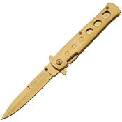 China Made 300102SC Milano Gold Linerlock Folding Pocket Knife