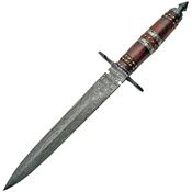 Damascus 1104 Dagger Rose Fixed Blade Knife