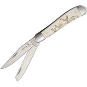 Elk Ridge 220DR Trapper - Deer Folding Pocket Knife with Smooth Bone Handle