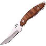 Elk Ridge 538 Fixed Upswept Stainless Blade Knife with Burlwood Handles