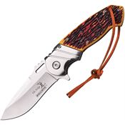 Elk Ridge A003I Assisted Opening Linerlock Folding Pocket Knife with Imitation Jigged Bone Handles