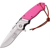 Elk Ridge A003PK Ballistic Assisted Opening Drop Point Linerlock Folding Pocket Knife with Pink Composition Handles