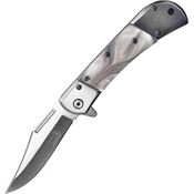 Elk Ridge A009WP Assisted Opening Clip Point Linerlock Folding Pocket Knife with Stainless Handles