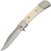 Frost 8201WSB Buckshot Linerlock White Assisted Opening Folding Knife with Bone Handle