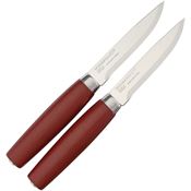 Mora 01434 Classic Steak Knife Set with Red Wood Handle