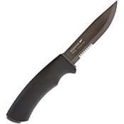 Mora 01538 Bushcraft Tactical Fixed Black Finish Blade Knife with Black Rubberized Handle