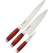 Mora 01574 Classic 1891 3 Pack Kitchen Set with Red Wood Handle