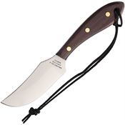 Grohmann 103S Short Skinner Fixed Curved Stainless Blade Knife with Polished Brown Wood Handles