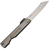 Higonokami O06BL Triple Layered SK Folding Pocket Knife with Black Stainless Steel Handle