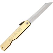 Higonokami O10 Folding Pocket Knife with Brass Handle and Lanyard Hole