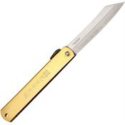 Higonokami O11 Folder Knife with Brass Handle and Lanyard Hole