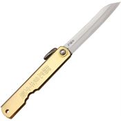 Higonokami O12BR Folder Knife with Brass Handle and Lanyard Hole