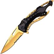 MTech A705BG Ballistic Assisted Opening Part Serrated Linerlock Folding Pocket Knife