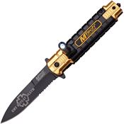 MTech A859OR LED Assisted Opening Part Serrated Linerlock Folding Pocket Knife