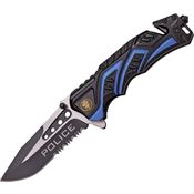 MTech A865PD Rescue Police Assisted Opening Part Serrated Linerlock Folding Pocket Knife