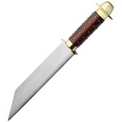 Pakistan 3341 Seax Studded Wooden Handle Fixed Blade Knife